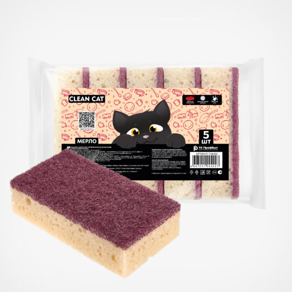 ГУБКИ "CLEAN CAT МЕРЛО" 5 ШТ., 1/25/1250