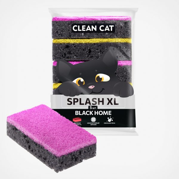 ГУБКИ "CLEAN CAT BH SPLASH XL" 5 ШТ., 1/25/1250
